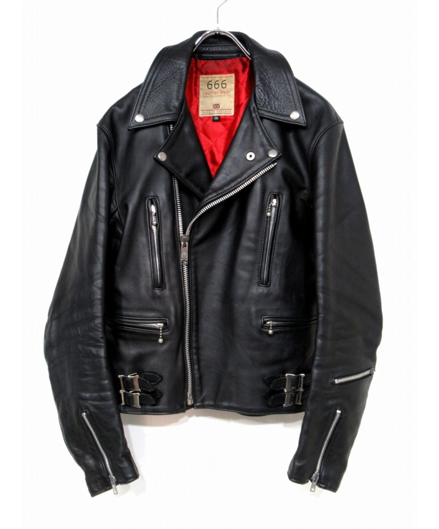 中古 古着通販 666 Leather Wear 666レザーウェア レザーダブルライダースジャケット ブラック サイズ 36 ブランド 古着通販 トレファク公式 Trefac Fashion