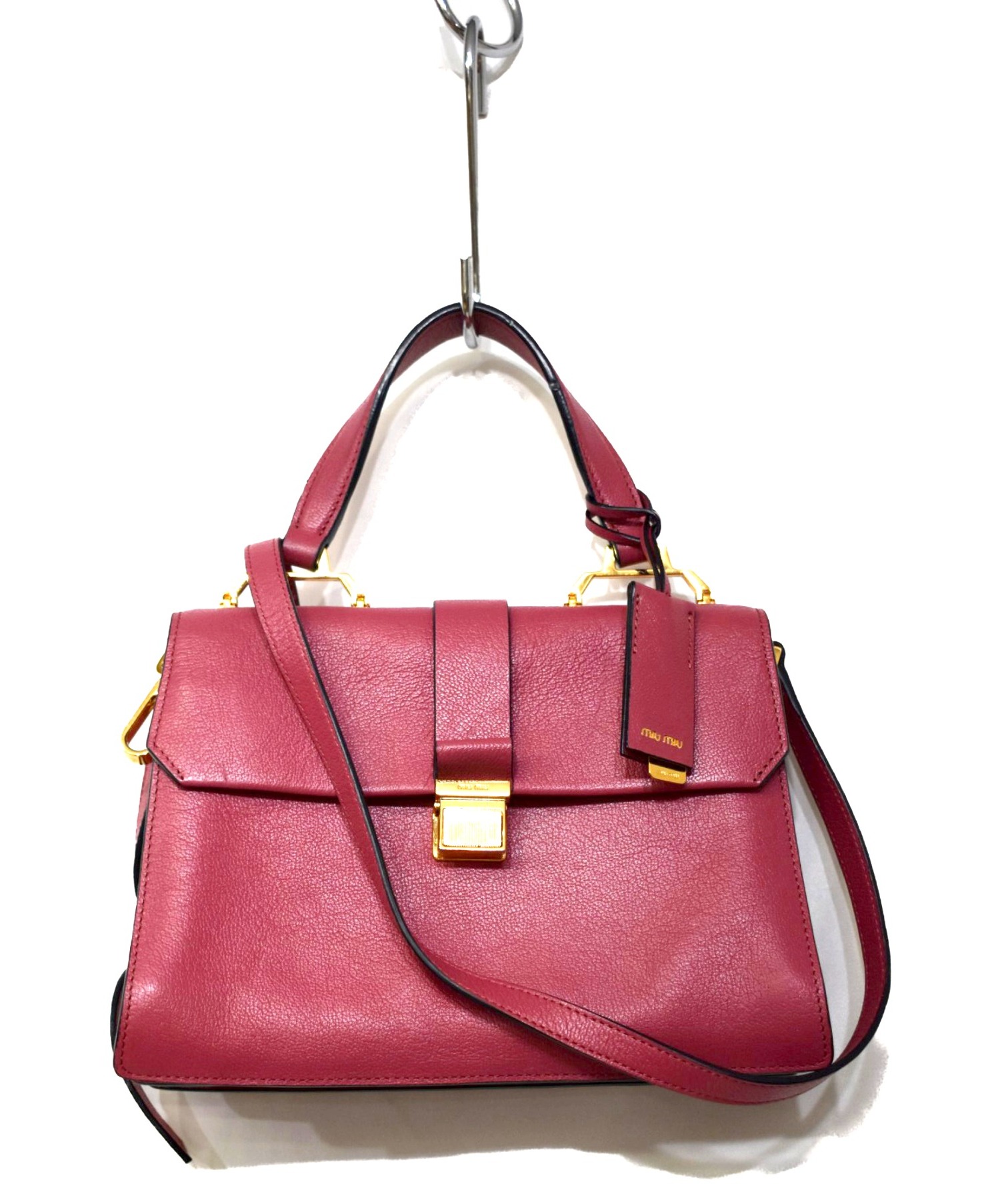 中古 古着通販 Miu Miu ミュウミュウ マドラスショルダーバッグ ショッキングピンク ブランド 古着通販 トレファク公式 Trefac Fashion