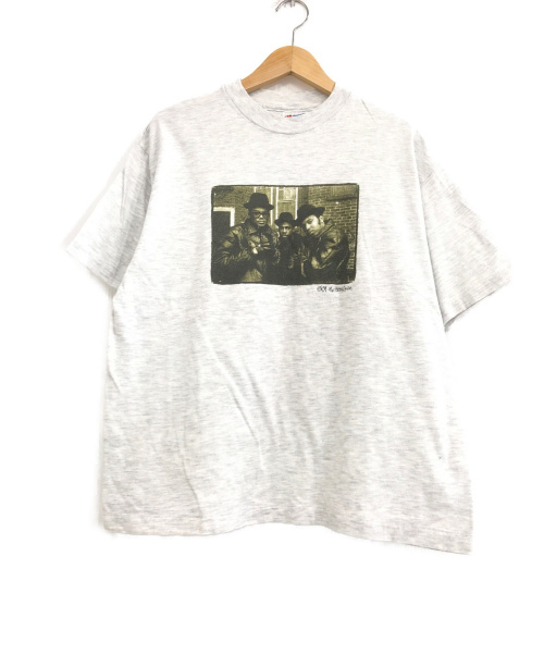 ラップTシャツ（ラップTシャツ）ラップTシャツ (ラップTシャツ) [古着]RUNDMC HIP-HOP Tシャツ グレー サイズ:L USA製 FUCK YOU HEROES・GLEN E. FRIEDMAN・フォトプリントの古着・服飾アイテム