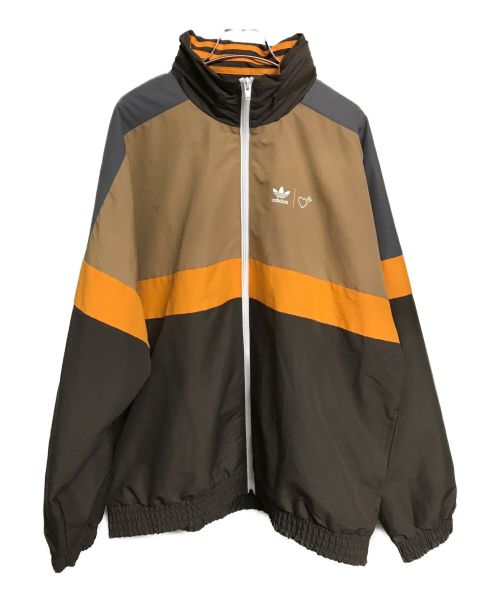 adidas（アディダス）adidas×HUMAN MADE (アディダス×ヒューマンメイド) Windbreaker Jacket ブラウン×オレンジ サイズ:2XLの古着・服飾アイテム