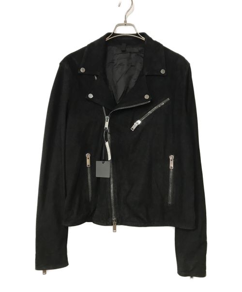 TAGLIATORE（タリアトーレ）TAGLIATORE (タリアトーレ) スウェードダブルライダースジャケット ブラック サイズ:48の古着・服飾アイテム