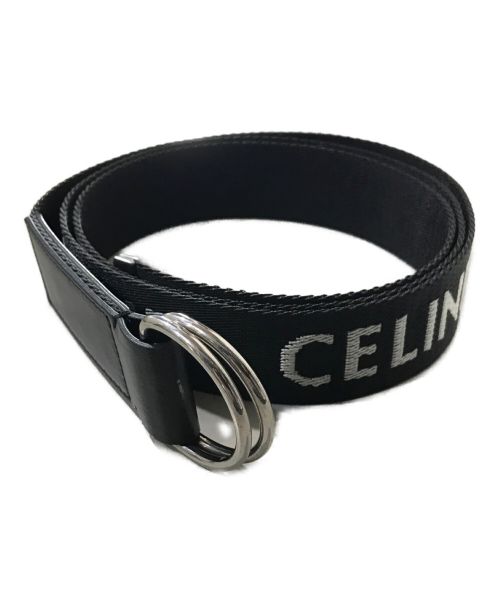 CELINE（セリーヌ）CELINE (セリーヌ) ロゴダブルリングベルト ブラックの古着・服飾アイテム