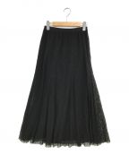 Plageプラージュ）の古着「Lace semi flare skirt」｜ブラック