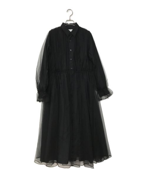 noir kei ninomiya（ノワール ケイ ニノミヤ）noir kei ninomiya (ノワール ケイ ニノミヤ) チュールシャツワンピース ブラック サイズ:Ｓの古着・服飾アイテム