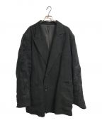 doubletダブレット）の古着「CHAOS EMBROIDERY LINEN TAILORED JACKET」｜ブラック