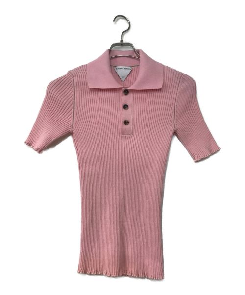 BOTTEGA VENETA（ボッテガベネタ）BOTTEGA VENETA (ボッテガベネタ) ニットポロシャツ ピンク サイズ:Mの古着・服飾アイテム