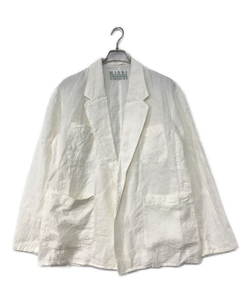 MISEI（ミセイ）MISEI (ミセイ) Linen Buttonsless Jacket ホワイト サイズ:F 未使用品の古着・服飾アイテム