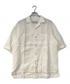 MISEIミセイ）の古着「Linen Open Collar Shirt」｜ホワイト
