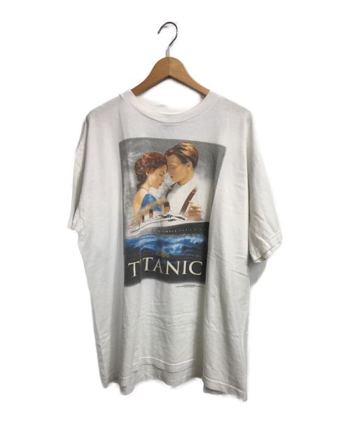 シネマtシャツ（シネマｔシャツ）シネマtシャツ (シネマｔシャツ) 98'S　（TAITANIC）タイナニックシネマｔシャツ ホワイト サイズ:XLの古着・服飾アイテム