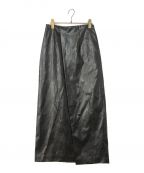 ETRE TOKYO）の古着「フェイクレザーラップスカート」｜ブラック