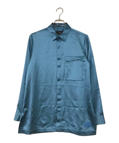Y-3（ワイスリー）Y-3 (ワイスリー) テックシルクシャツ ブルー サイズ:Sの古着・服飾アイテム