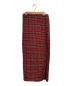 HOLIDAY（ホリデー）の古着「WOOL CHECK RESIZE WRAP SKIRT」｜レッド