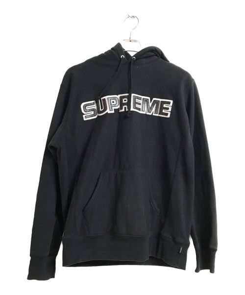 SUPREME（シュプリーム）SUPREME (シュプリーム) Perforated Leather Hooded Sweatshirt ブラック サイズ:Mの古着・服飾アイテム