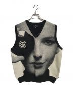 stussyステューシー）の古着「photo jacquard vest」｜ブラック