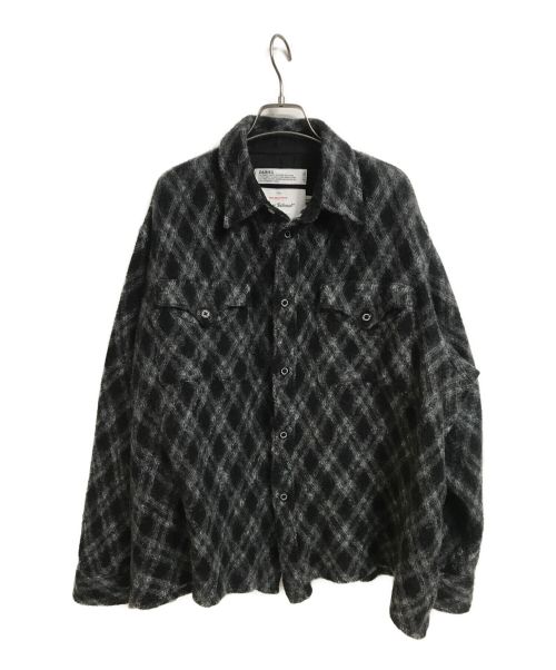 DAIRIKU（ダイリク）DAIRIKU (ダイリク) Mohair Argyle Check Shirt ブラック サイズ:Lの古着・服飾アイテム