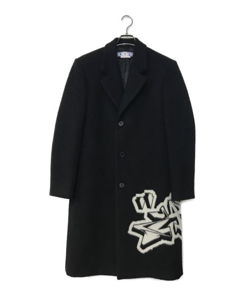OFFWHITE（オフホワイト）OFFWHITE (オフホワイト) Black wool blend coat ブラック サイズ:46の古着・服飾アイテム