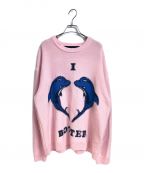 BOTTERボッター）の古着「BT KNITTED CASHMERE BLEND SWEATER DOLPHIN」｜ピンク