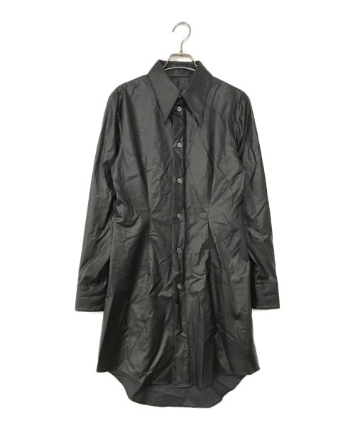 MM6 Maison Margiela（エムエムシックス メゾンマルジェラ）MM6 Maison Margiela (エムエムシックス メゾンマルジェラ) フェイクレザーシャツ ブラック サイズ:40の古着・服飾アイテム