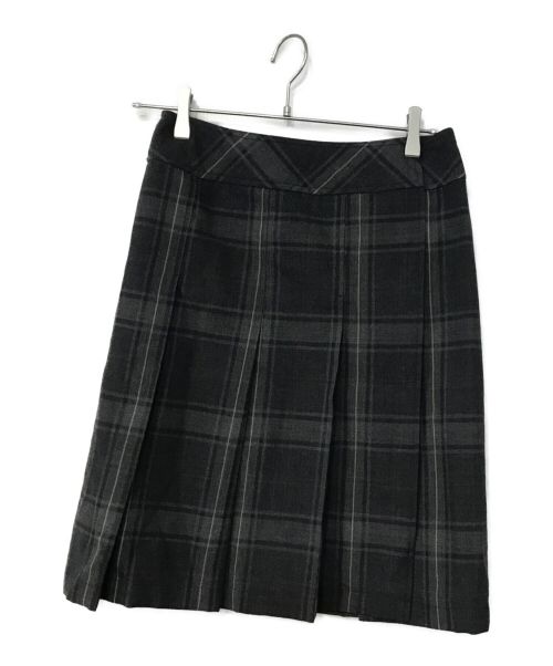 MIU MIU（ミュウミュウ）MIU MIU (ミュウミュウ) チェックラップスカート グレー サイズ:38の古着・服飾アイテム