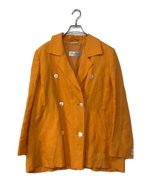 MaxMara（マックスマーラ）MaxMara (マックスマーラ) リネンダブルテーラードジャケット オレンジ サイズ:42の古着・服飾アイテム