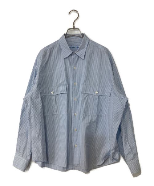Porter Classic（ポータークラシック）Porter Classic (ポータークラシック) ロールアップストライプシャツ ブルー サイズ:Mの古着・服飾アイテム