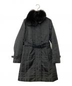 BURBERRY LONDONバーバリー ロンドン）の古着「フォックスファーチェックコート」｜ブラック