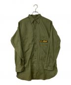 US ARMYユーエス アーミー）の古着「コットンポプリンシャツ」｜グリーン