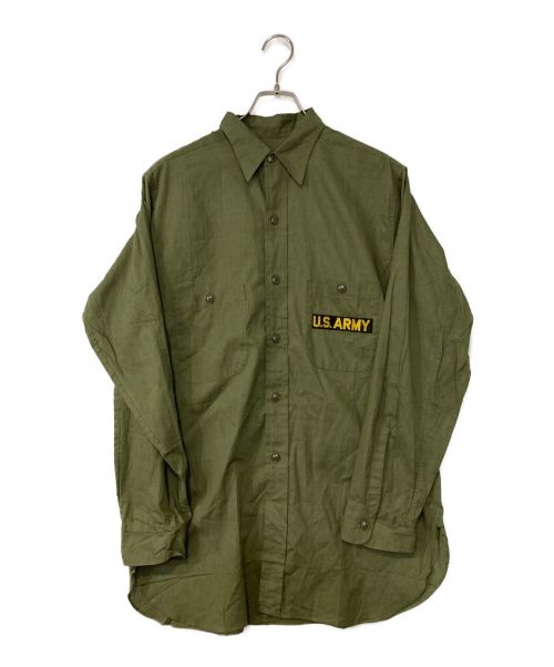 US ARMY（ユーエスアーミー）US ARMY (ユーエス アーミー) コットンポプリンシャツ グリーン サイズ:15 1/2の古着・服飾アイテム