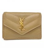 Yves Saint Laurentイヴサンローラン）の古着「3つ折り財布」｜ベージュ