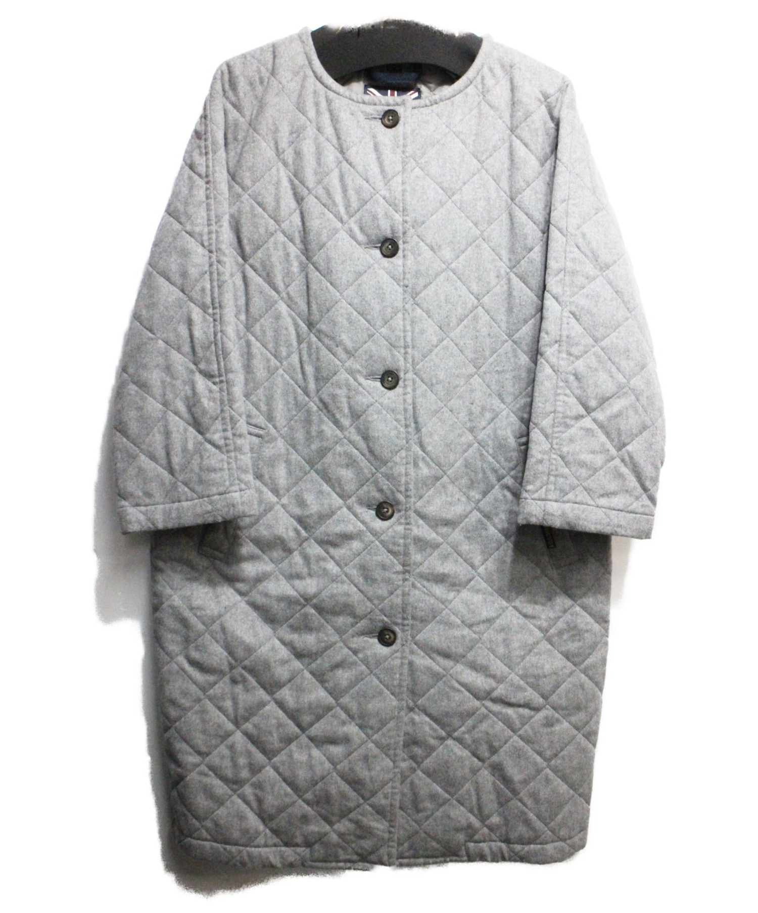 中古 古着通販 Lavenham ラベンハム ノーカラーキルティングコート グレー サイズ M ブランド 古着通販 トレファク公式 Trefac Fashion