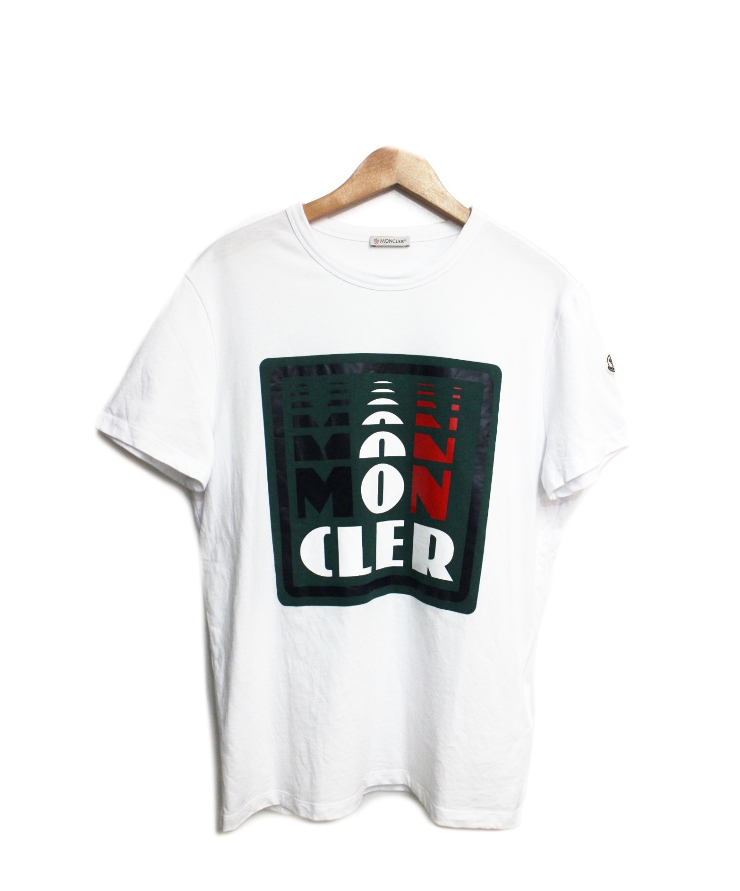 MONCLER (モンクレール) 3D風ロゴプリントTシャツ ホワイト サイズ:M