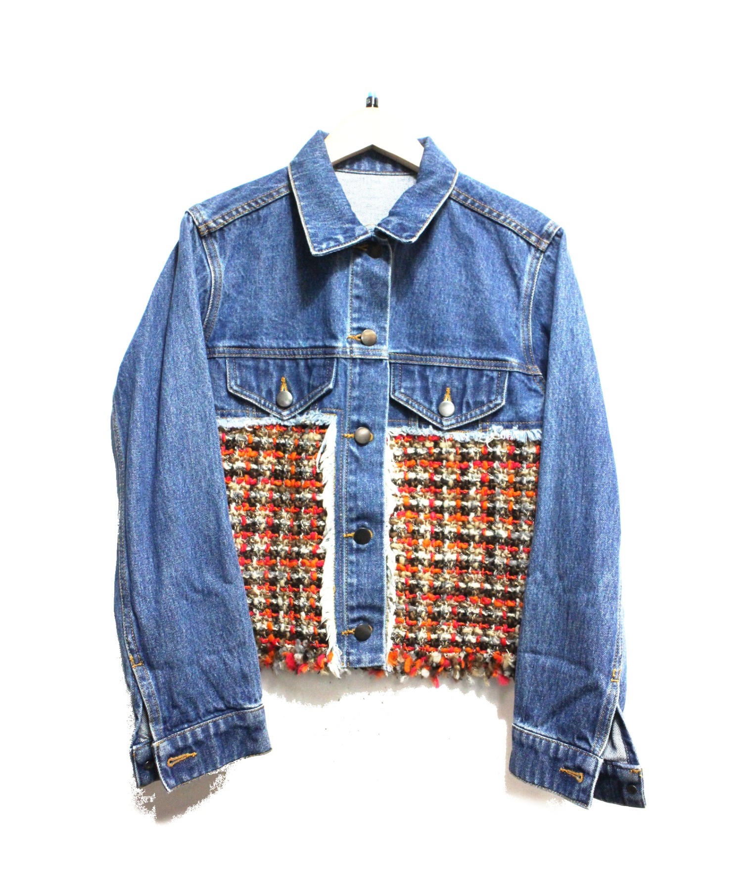 中古 古着通販 Grace Continental グレースコンチネンタル デニムツイードジャケット ブルー サイズ 36 ブランド 古着通販 トレファク公式 Trefac Fashion