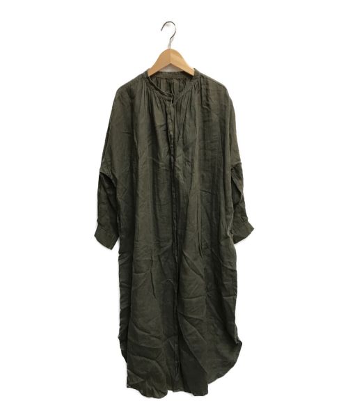 KAGURE（カグレ）KAGURE (カグレ) ラミーギャザーワンピース オリーブ サイズ:FREEの古着・服飾アイテム