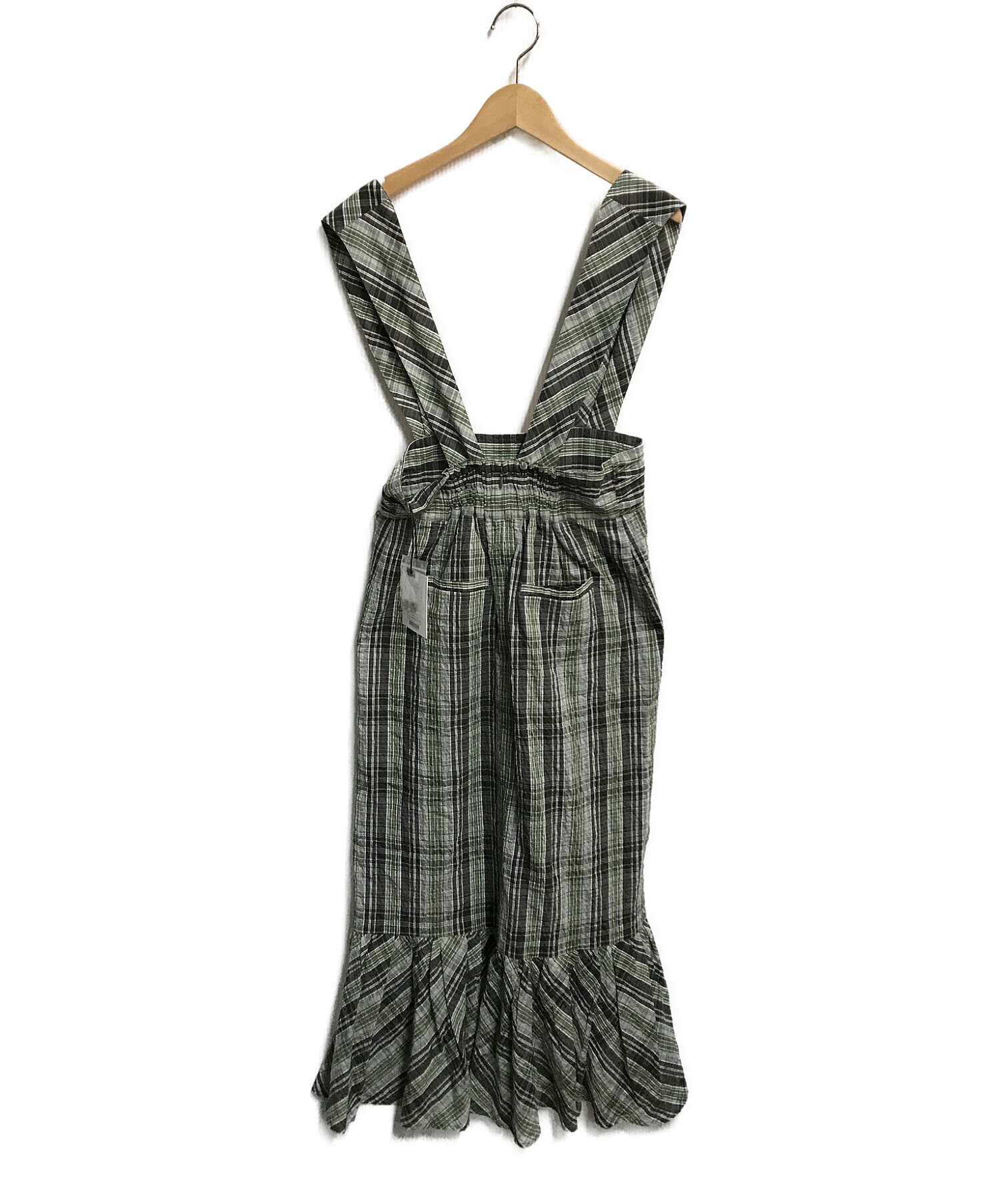 Her lip to (ハーリップトゥ) Ruched Checked Jumper Dress グリーン サイズ:M