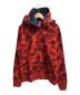 A BATHING APE（エイプ）の古着「camouflage-print zip-up hoodie」｜レッド