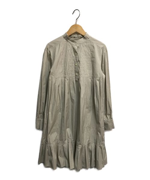 中古 古着通販 Aquascutum アクアスキュータム ヘンリーネックシャツワンピース ベージュ サイズ 38 ブランド 古着通販 トレファク公式 Trefac Fashion