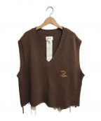 doublet（ダブレット）の古着「over size cut off knit vest」｜ブラウン