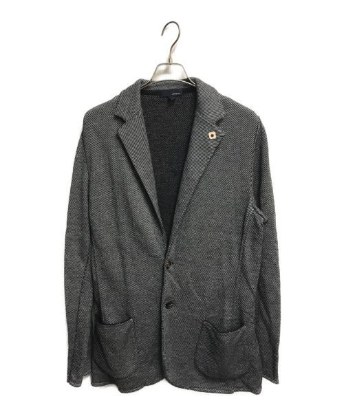 LARDINI（ラルディーニ）LARDINI (ラルディーニ) シングル2Bコットンリネンニットジャケット ブラック サイズ:Mの古着・服飾アイテム
