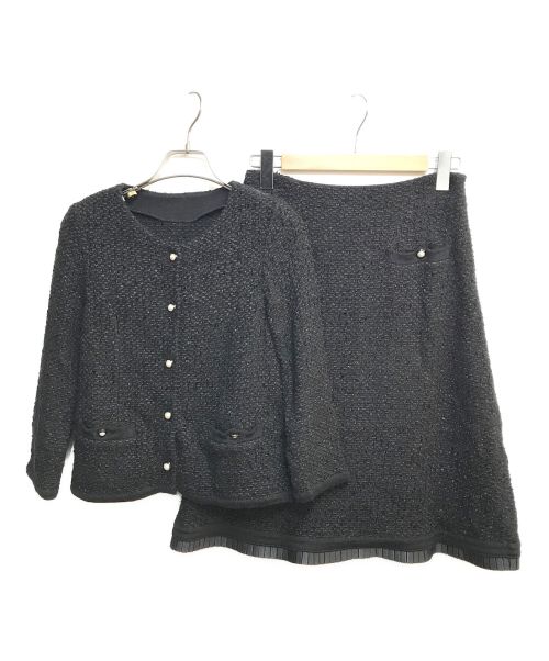 FOXEY（フォクシー）FOXEY (フォクシー) Day Knit Tweed Setup ブラック サイズ:38の古着・服飾アイテム