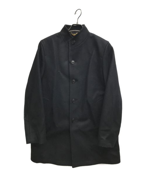 EDIFICE（エディフィス）EDIFICE (エディフィス) SUPER 150’s ウール メルトン スタンドカラーコート ブラック サイズ:Ｍの古着・服飾アイテム