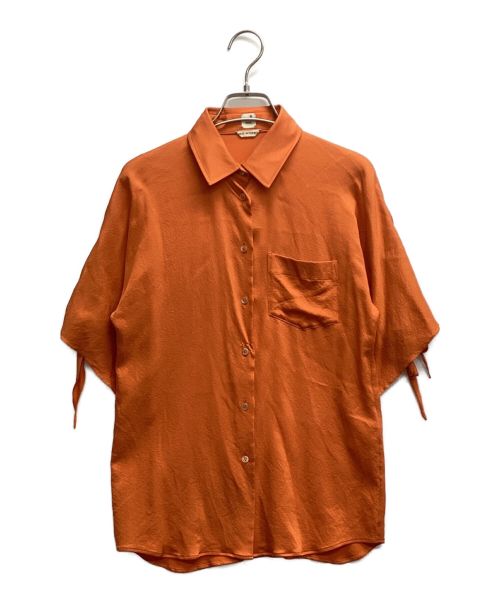 HERMES（エルメス）HERMES (エルメス) シルクシャツ オレンジ サイズ:36の古着・服飾アイテム