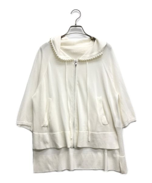 GRACE CONTINENTAL（（グレースコンチネンタル）GRACE CONTINENTAL (グレースコンチネンタル) パールニットフーディー ホワイト サイズ:36の古着・服飾アイテム
