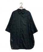 INDIVIインディヴィ）の古着「フラワージャカードシャツ」｜ブラック