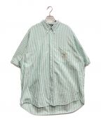 NAUTICAノーティカ）の古着「ワンポイントロゴ刺繍ボタンダウン半袖シャツ」｜グリーン