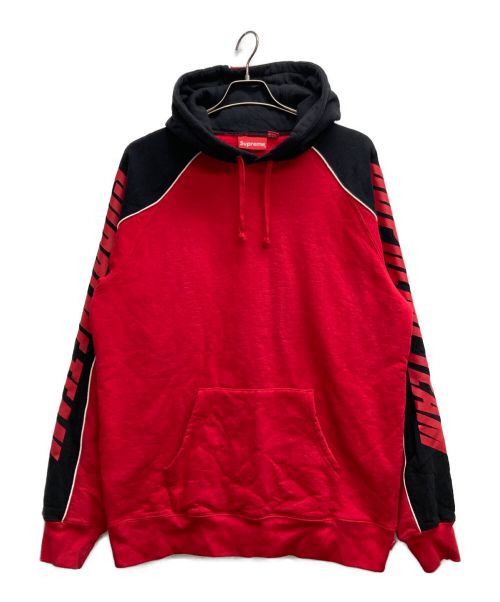 SUPREME（シュプリーム）SUPREME (シュプリーム) GT Hooded Sweatshirt ブラック×レッド サイズ:LARGEの古着・服飾アイテム