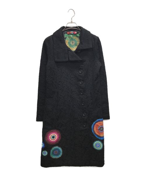 Desigual（デシグアル）Desigual (デシグアル) ジャガードコート ブラック サイズ:38の古着・服飾アイテム