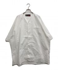 FAT (エフエーティー) ノーカラーシアーシャツ ホワイト サイズ:JUMBO