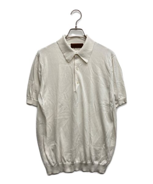 TOMORROW LAND（トゥモローランド）TOMORROW LAND (トゥモローランド) シルクコットン ニットポロシャツ ホワイト サイズ:Sの古着・服飾アイテム