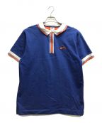 NIKEナイキ）の古着「ハーフジッププルオーバーシャツ」｜ブルー×オレンジ
