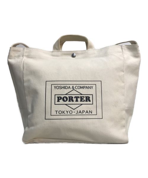 PORTER（ポーター）PORTER (ポーター) 2WAYキャンバスショルダーバッグ アイボリーの古着・服飾アイテム